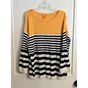 Joe Fresh Striped Long Sleeve Sz XL Cotton Casual Pullover Beach Resort Preppy